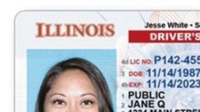 Ejemplo de una identificación Real ID de Illinois