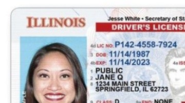 Ejemplo de una identificación Real ID de Illinois