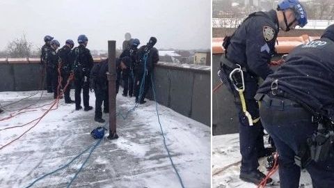 Rescate en la azotea del edificio