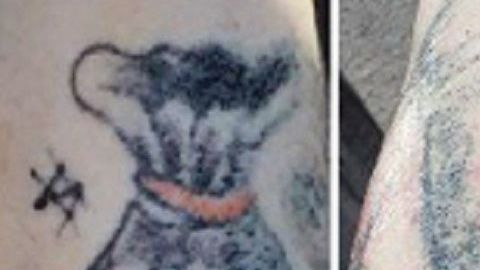 El sujeto tenía varios tatuajes.