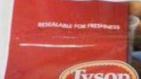 Estas imágenes de USDA muestran los paquetes retirados de tiras de pollo Tyson.