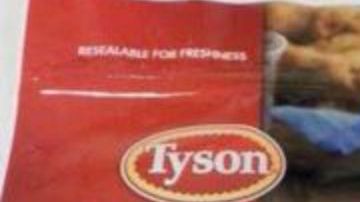 Estas imágenes de USDA muestran los paquetes retirados de tiras de pollo Tyson.