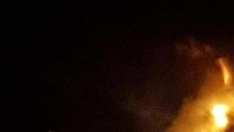 Incendios en narcobloqueos en el municipio de Villagran, Guanajuato.