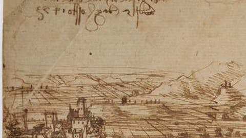 La obra 'Paesaggio', de Leonardo Da Vinci.