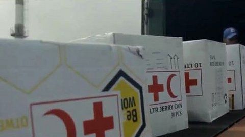 Llega el apoyo de la Cruz Roja a Venezuela.