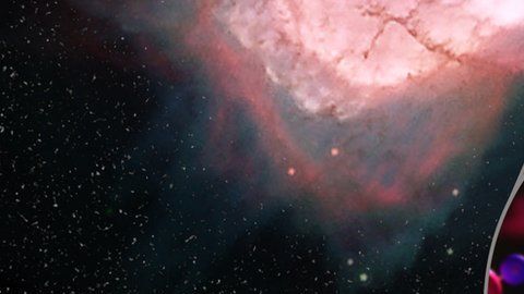 Ilustración de la unión del hidrógeno y el helio para formar la molécula hidruro de helio.