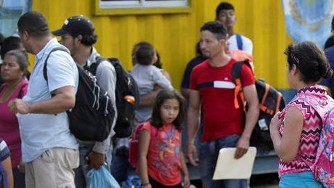 Integrantes de la caravana migrante.