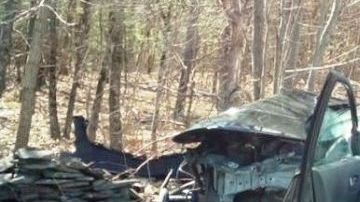 El auto tras la colisión