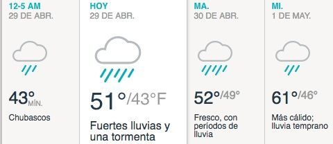 Fuertes lluvias, nublado y con tormentas.