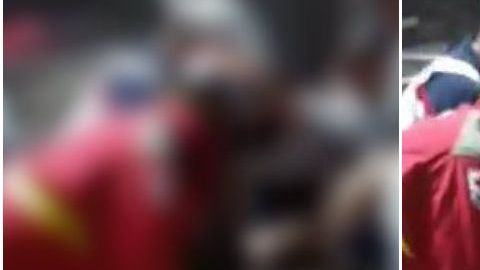 El hombre tuvo que ser rescatado por los bomberos.