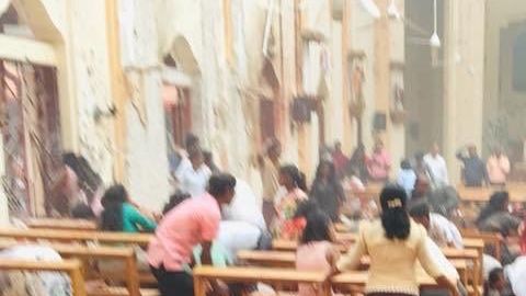 Una de las iglesias donde ocurrieron explosiones en Sri Lanka.