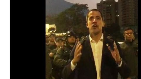 Guaidó a las 6:00 a.m. de hoy desde la base militar "La Carlota"