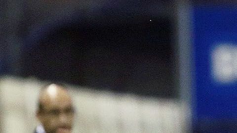 Culiacán, Sinaloa, 24 de abril de 2019. Diego Armando Maradona director tecnico de Dorados, durante el juego de ida de las semifinales del torneo Clausura 2019 de la Liga de Ascenso Bancomer MX, entre Dorados de Sinaloa y Mineros de Zacatecas, celebrado en el estadio Banorte. Foto: Imago7/Roberto Armenta