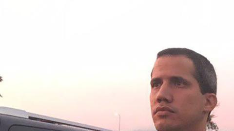 Juan Guaidó y Leopoldo López esta madrugada en Caracas