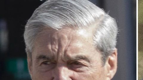 El fiscal especial Robert Mueller, el fiscal general William Barr y el presidente Donald Trump.