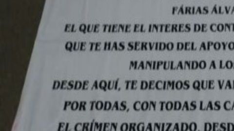 Narcomantas contra el CJNG en Michoacán