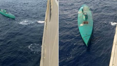 Submarino de narcotraficantes decomisado en costas de Chiapas, México