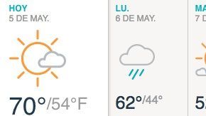 Principalmente soleado y se pronostica precipitaciones.