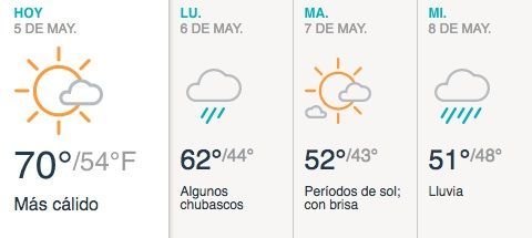 Principalmente soleado y se pronostica precipitaciones.