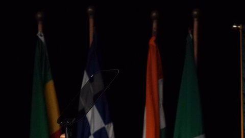 Mike Pence durante la graduación de la Universidad Taylor.