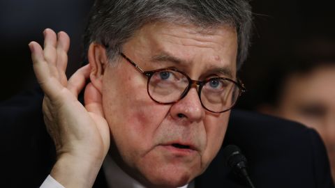 El fiscal general William Barr en su audiencia ante el Comité Judicial del Senado.