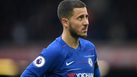 Eden Hazard con el Chelsea de Londres en la Premier League.