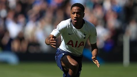 LONDON, ENGLAND - MAY 12: Kyle Walker-Peters of Tottenham Hotspur during the Premier League match between Tottenham Hotspur and Everton FC at Tottenham Hotspur Stadium on May 12, 2019 in London, United Kingdom. (Photo by Marc Atkins/Getty Images)