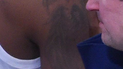 LeBron James, Bronny James, Bryce James y Zhuri James en el All Star Game 2018.