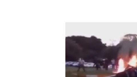 El momento del accidente.