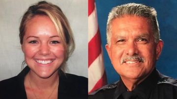 Los oficiales de la Policía Lesley Zerebny (izq) y José Gilbert Vega (der), respondieron a una llamada de emergencia por un altercado familiar en una residencia de Palm Springs en octubre del 2016.