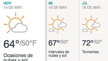 Soleado y con periodos de nubosidad al atardecer.