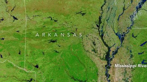 Los ríos Missouri y Mississippi están muy crecidos.