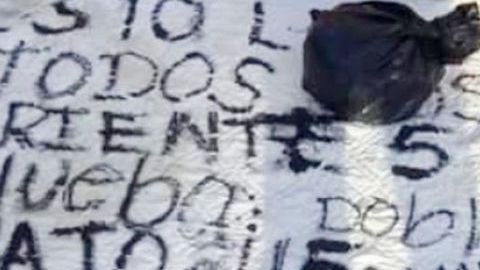 La narcomanta hallada en Tijuana.