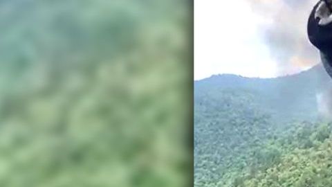 El helicóptero de la Marina mexicana colaboraba en labores de extinción de incendios.