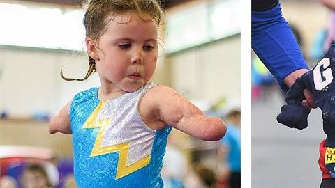 La pequeña Harmonie entrenando.