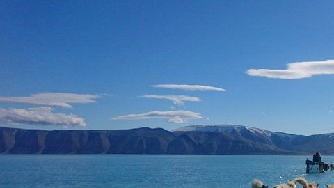 Steffen Olsen tomó la impactante foto mientras atravesaba el hielo derretido.