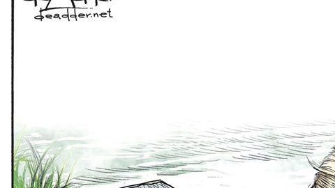 Caricatura de Trump realizada por el dibujante canadiense Michael Adder.