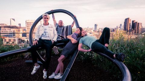 Javier 'Chicharito' Hernández, Sarah Kohan, Diego Dreyfus y 'Nico'.