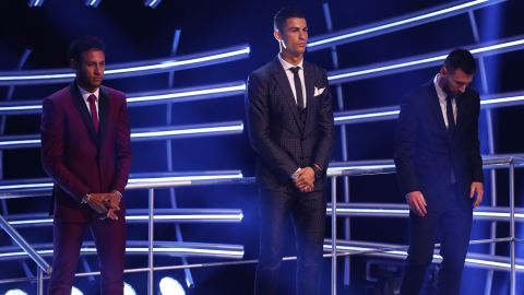 Los tres futbolistas en la gala del premio 'The Best'.