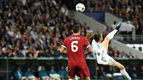 Gareth Bale marcó un espectacular gol de chilena al Liverpool en la final del 2018