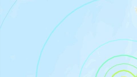 Mapa sísmico donde aparece el epicentro del terremoto de 6,8 grados en la escala Richter que sacudió este martes el norte de Japón, cerca de la ciudad de Sakata.