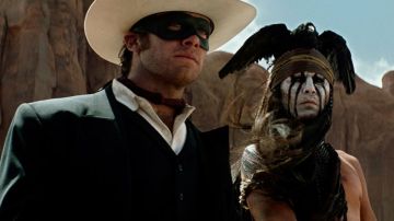 Armie Hammer y Johnny Depp en "The lone ranger"