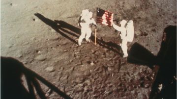 Neil Armstrong y Buzz Aldrin en la Luna en 1969.
