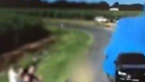 El vehículo sacó humo y segundos después sucedió algo extraordinario.