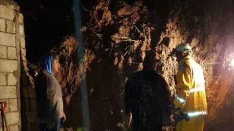 Las intensas lluvias provocaron el deslave