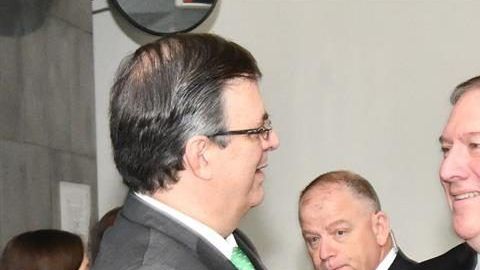 Marcelo Ebrard y Mike Pompeo