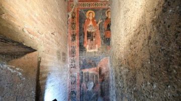 Descubren fresco oculto en una iglesia de Roma.