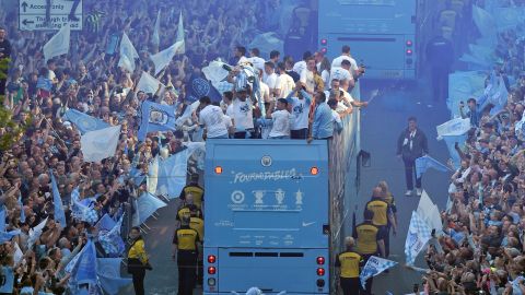 Celebración del título del Manchester City.