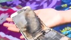 Así quedó el teléfono tras la explosión.