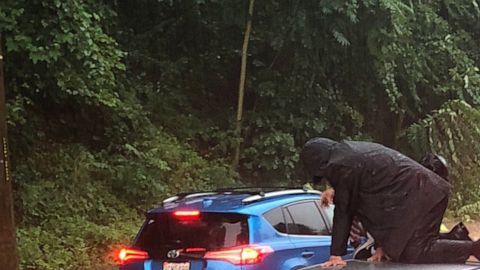 Carretera transformada en un río